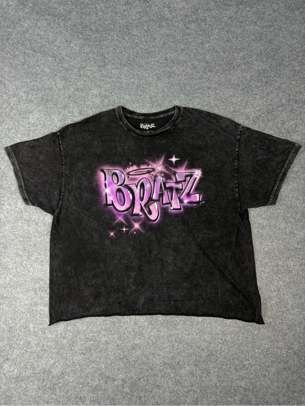 Bratz Black Acid Wash Graphic Oversized T-Shirt XL